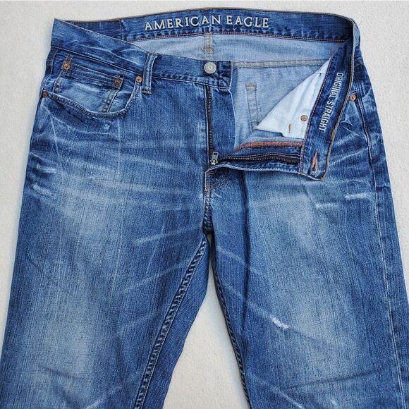 American Eagle Outfitters Original Straight Distressed Jeans 34W x 34L - Picture 3 of 6